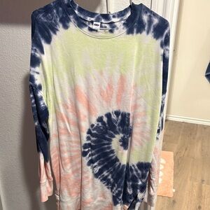 Old Navy Tie-Dye Crew Neck Sweater - Blue, Pink, Yellow